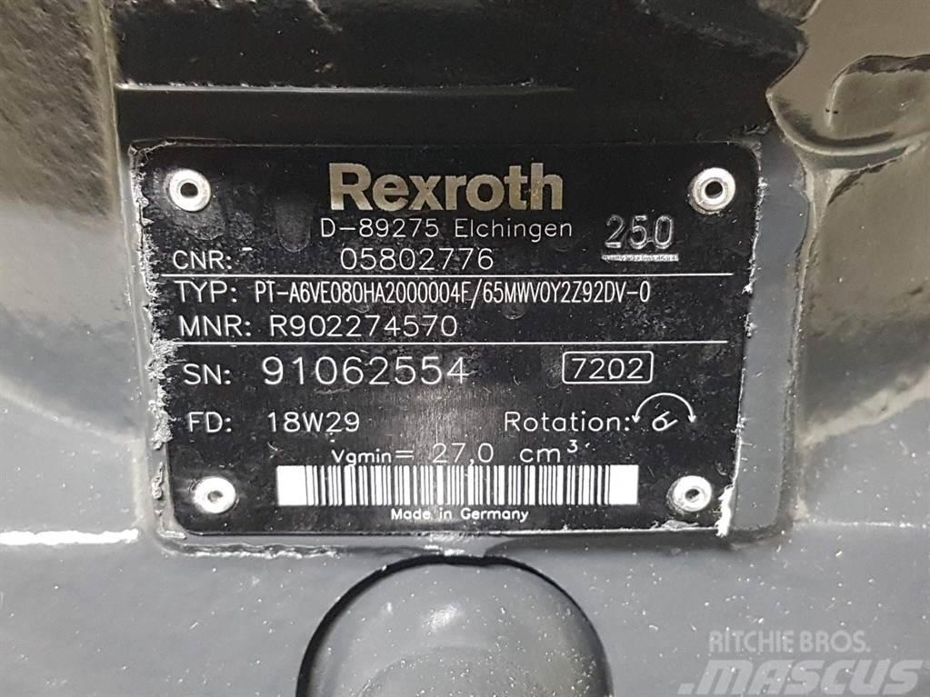 Bomag 05802776-Rexroth A6VE080HA-Drive motor/Fahrmotor Hüdraulika