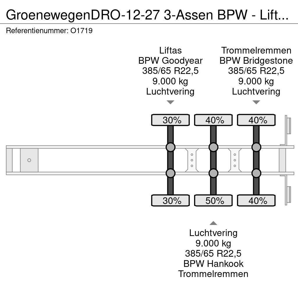 Groenewegen DRO-12-27 3-Assen BPW - Lift-as - HardHoutenvloer Tentpoolhaagised