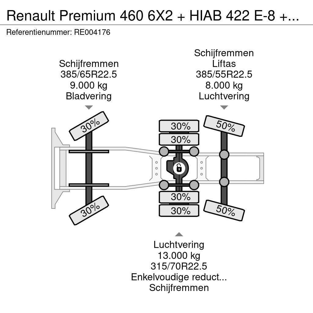 Renault Premium 460 6X2 + HIAB 422 E-8 + REMOTE CONTROL Sadulveokid