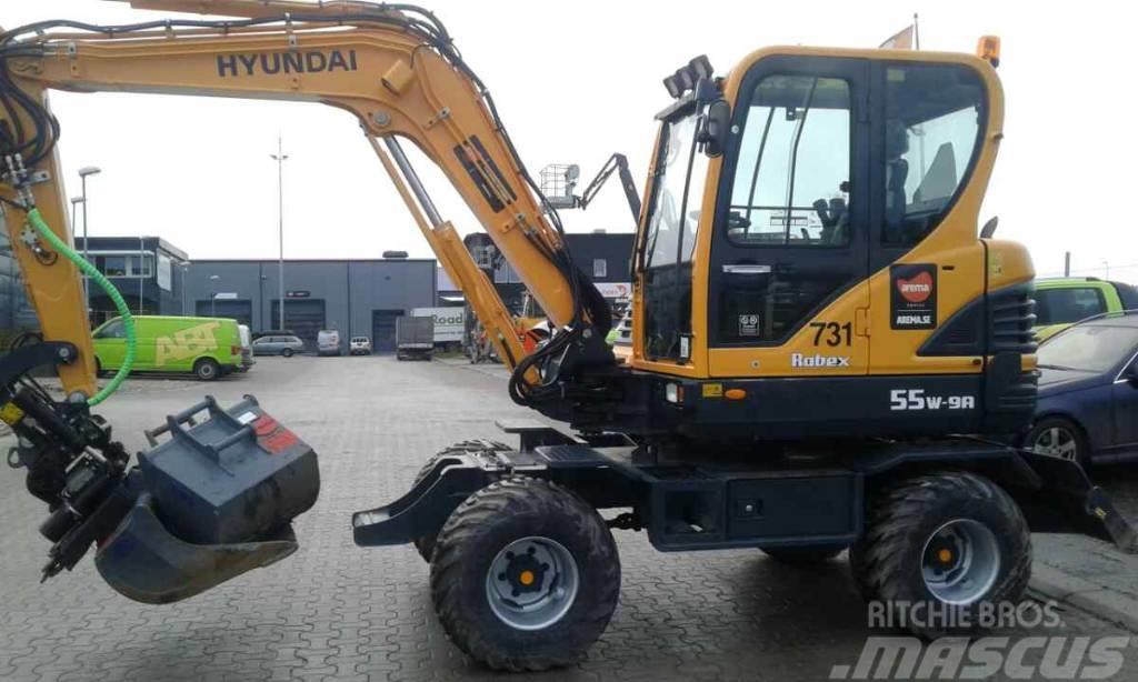 Hyundai R55W-9A *uthyres / only for rent* Ratasekskavaatorid