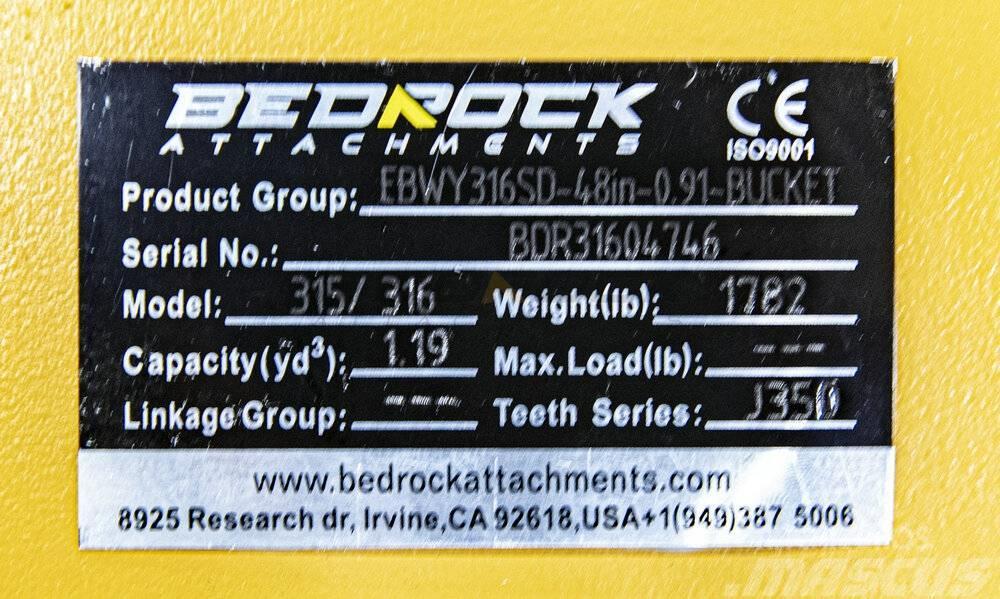 CAT 48" Severe Rock Bucket 315D/F,316E/F,318D2/E/F Muud osad