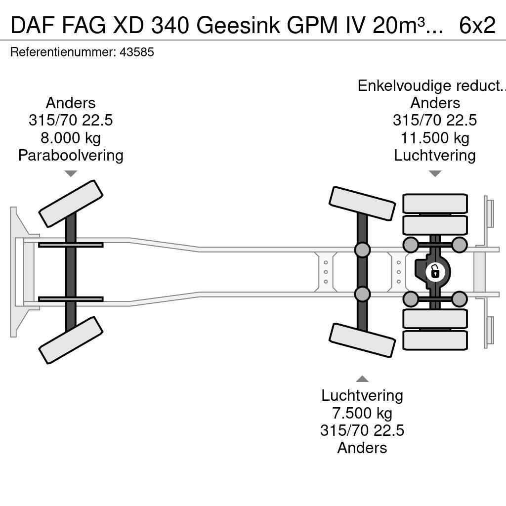 DAF FAG XD 340 Geesink GPM IV 20m³ GEC Welvaarts weigh Prügiautod
