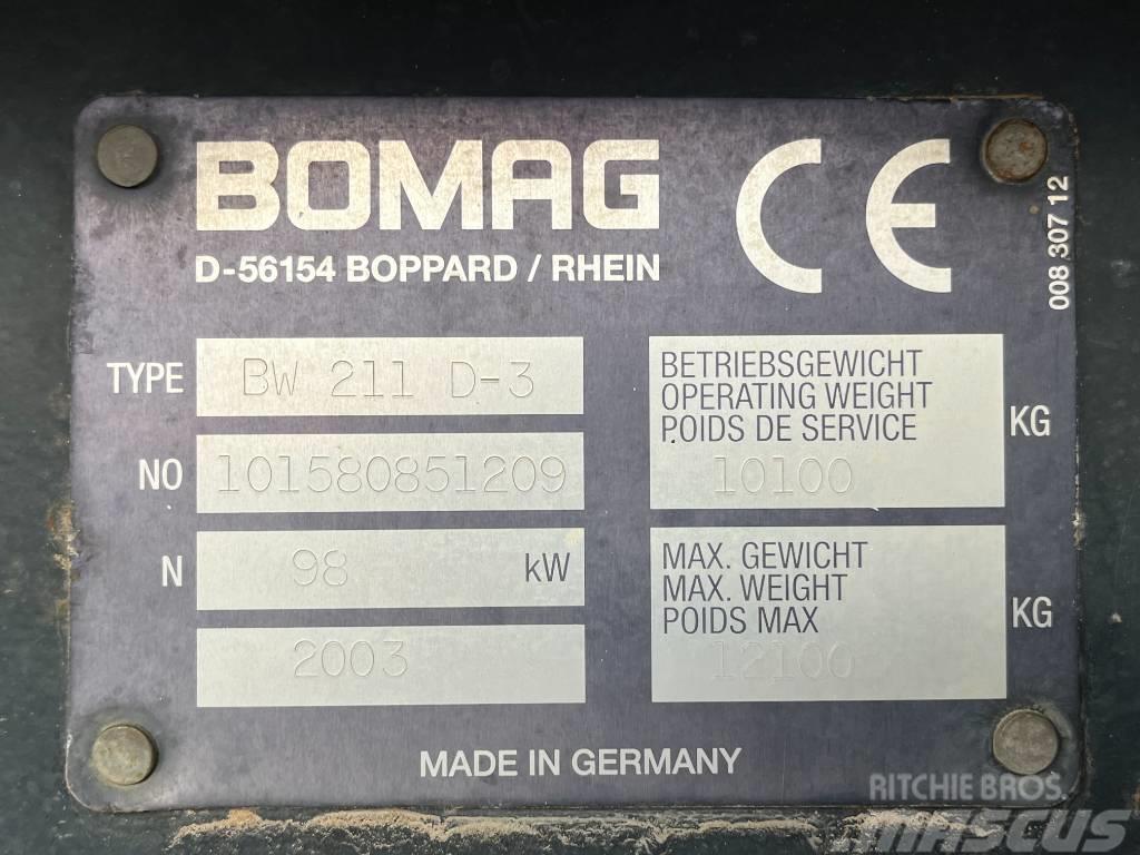 Bomag BW 211 D-3 Ühe trumliga rullid