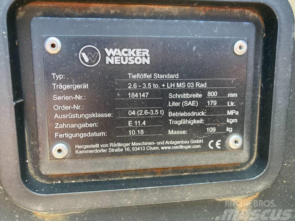 Wacker Neuson Tieflöffel 800mm MS03 Radlog Purustuskopad