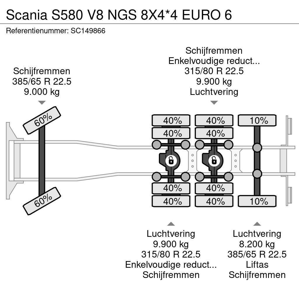 Scania S580 V8 NGS 8X4*4 EURO 6 Raamautod