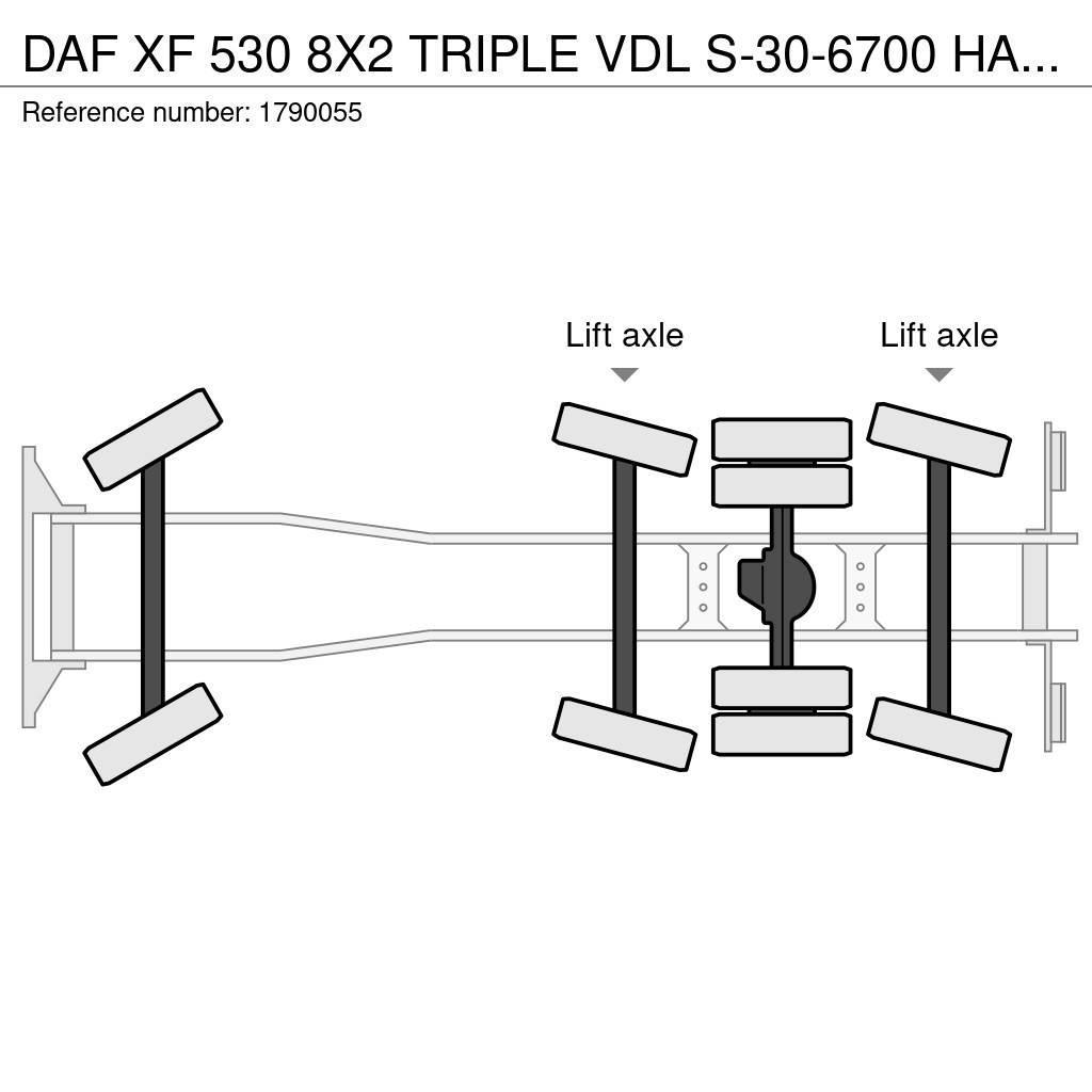 DAF XF 530 8X2 TRIPLE VDL S-30-6700 HAAKARMSYSTEEM/ABR Konksliftveokid