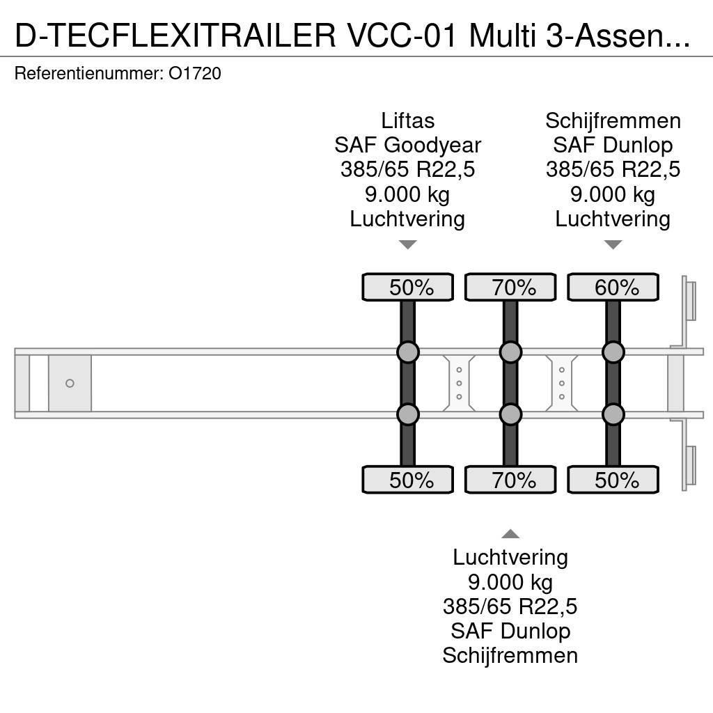 D-tec FLEXITRAILER VCC-01 Multi 3-Assen SAF - Schijfremm Konteinerveo poolhaagised