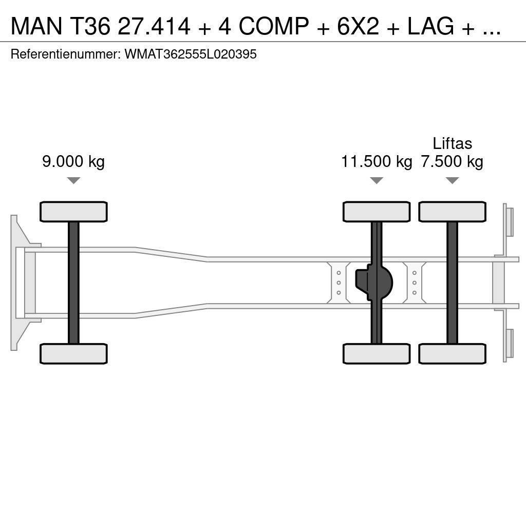 MAN T36 27.414 + 4 COMP + 6X2 + LAG + MANUAL Tsisternveokid
