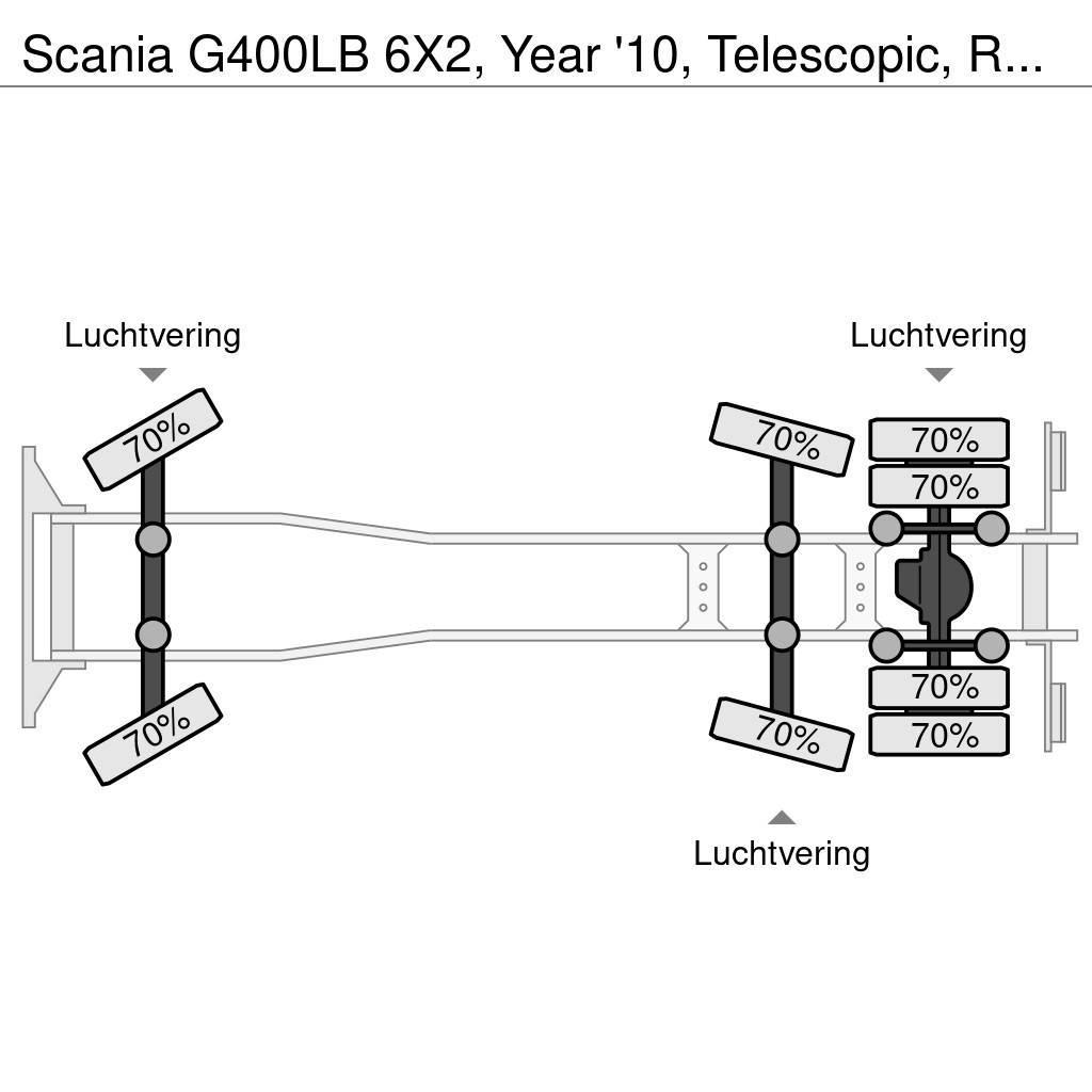 Scania G400LB 6X2, Year '10, Telescopic, Remote control! Vahetuskastiga tõstukautod