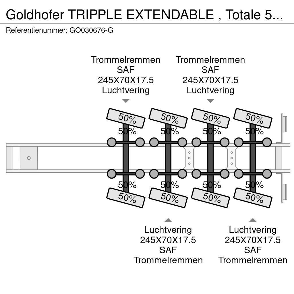 Goldhofer TRIPPLE EXTENDABLE , Totale 51 M 4 AXEL STEERING Raskeveo poolhaagised