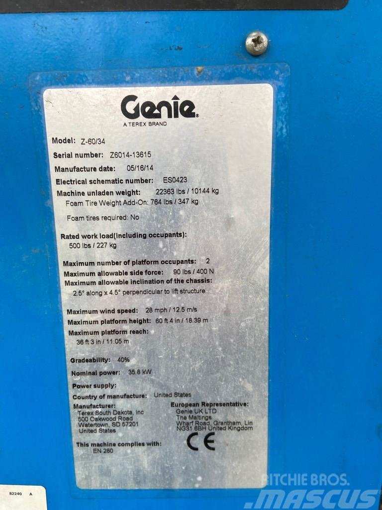 Genie Z 60/34 RT Iseliikuvad poomtõstukid