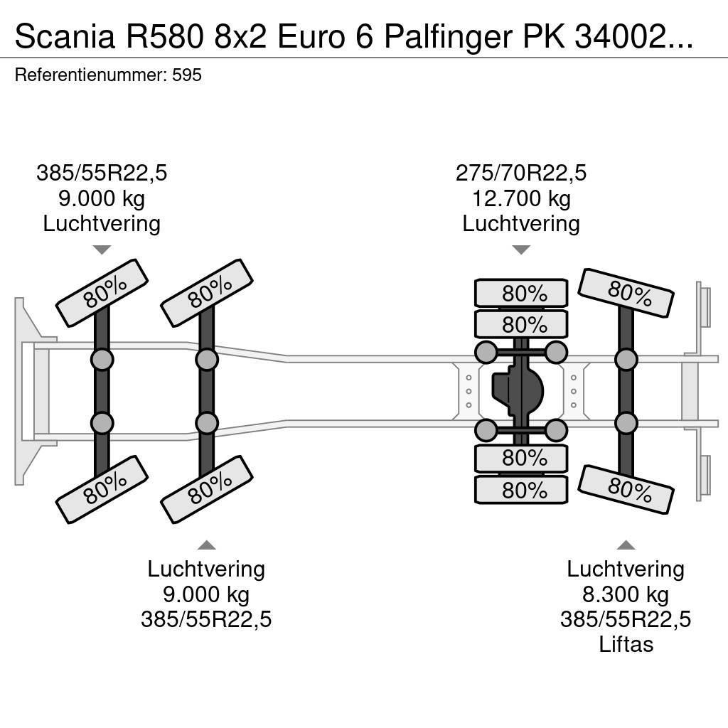 Scania R580 8x2 Euro 6 Palfinger PK 34002-SHF 7 x Hydr. W Maastikutõstukid