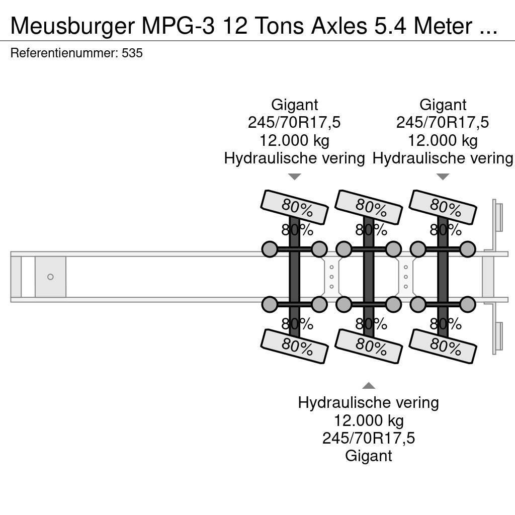 Meusburger MPG-3 12 Tons Axles 5.4 Meter extand. 4 Meter Exte Raskeveo poolhaagised