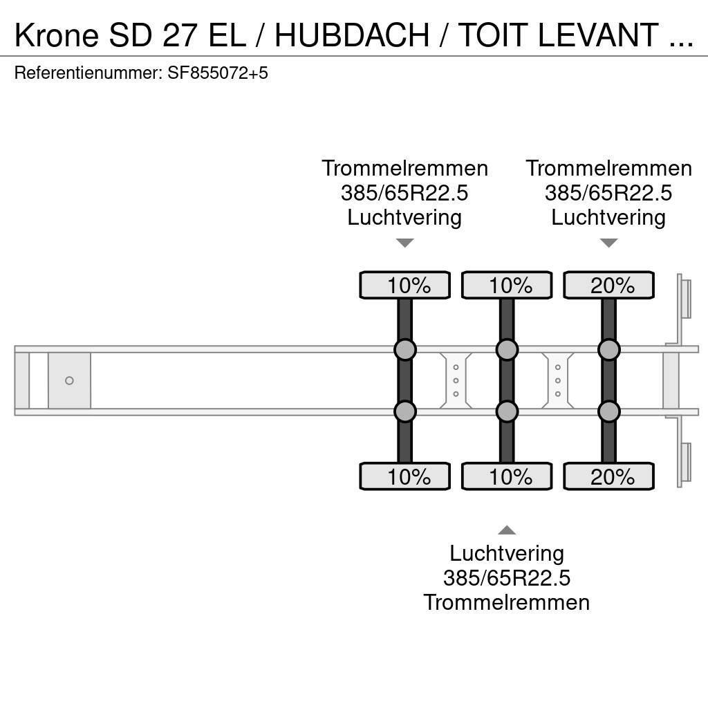 Krone SD 27 EL / HUBDACH / TOIT LEVANT / HEFDAK / COIL / Tentpoolhaagised