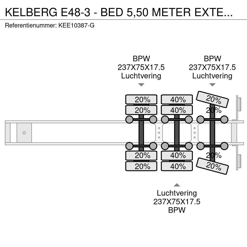 Kel-Berg E48-3 - BED 5,50 METER EXTENDABLE + HYDRAULIC RAMP Raskeveo poolhaagised