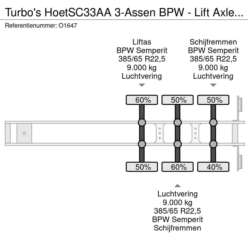  TURBO'S HOET SC33AA 3-Assen BPW - Lift Axle - Disc Konteinerveo poolhaagised