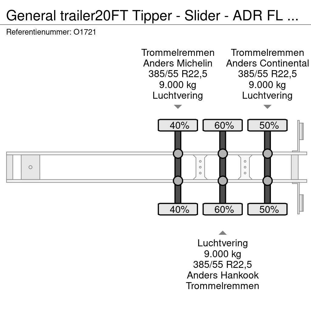 General Trailer 20FT Tipper - Slider - ADR FL OX AT - ElectricHydr Konteinerveo poolhaagised