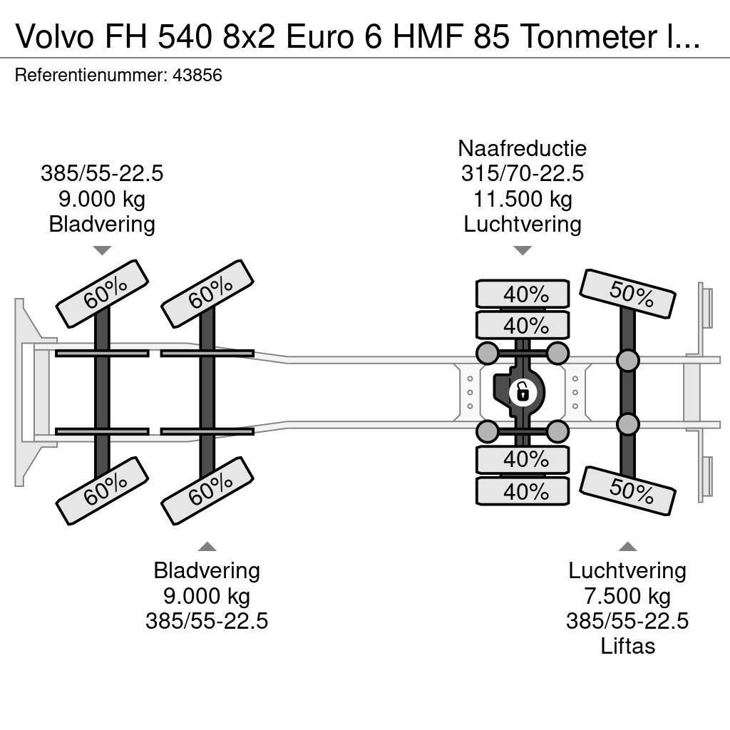 Volvo FH 540 8x2 Euro 6 HMF 85 Tonmeter laadkraan + Fly- Maastikutõstukid