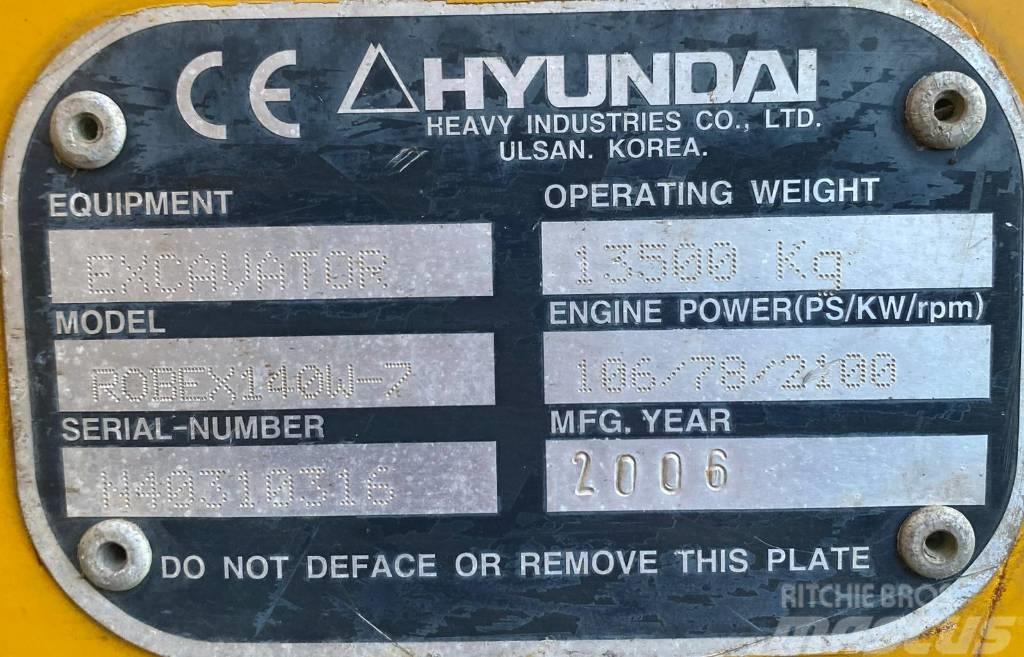 Hyundai Robex 140 W7 Ratasekskavaatorid
