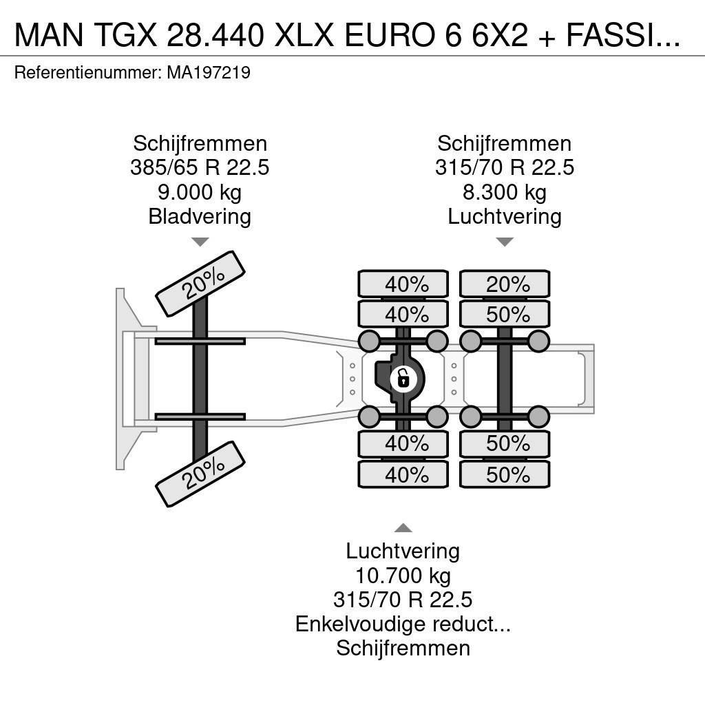 MAN TGX 28.440 XLX EURO 6 6X2 + FASSI F365 + FLYJIB + Sadulveokid