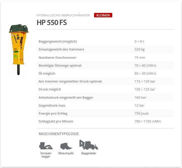 Indeco HP 550 FS Hüdrohaamrid