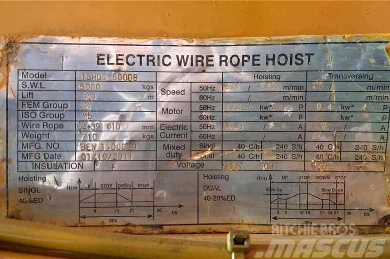  Tusker Electric Wire Rope Hoist 5 Ton Muud veokid