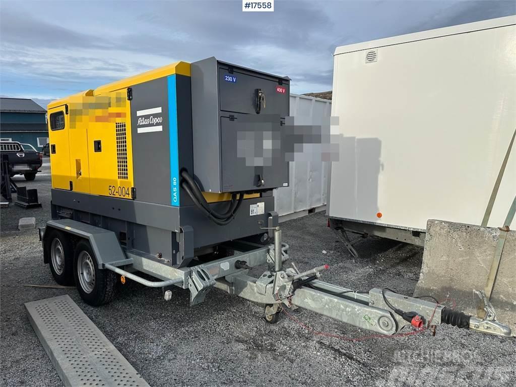 Atlas Copco QAS80 diesel generator/aggegate on trailer Muud osad