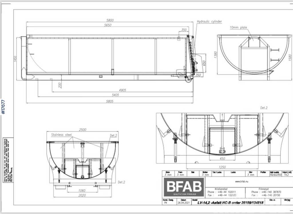  BFAB Asphalt tub on hook frame Muud osad