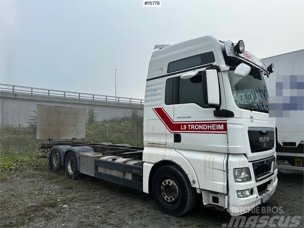 MAN TGX 26.480 6x2 Container truck w/ lift. Rep object Konteinerveokid