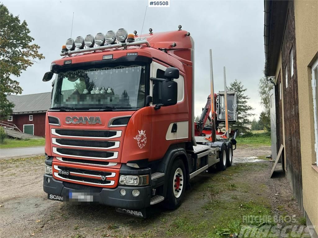 Scania R560 Timber Truck with trailer and crane Metsaveokid