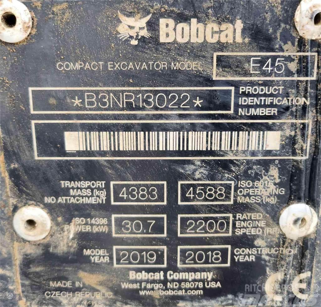 Bobcat E45 + 3 Buckets Roomikekskavaatorid