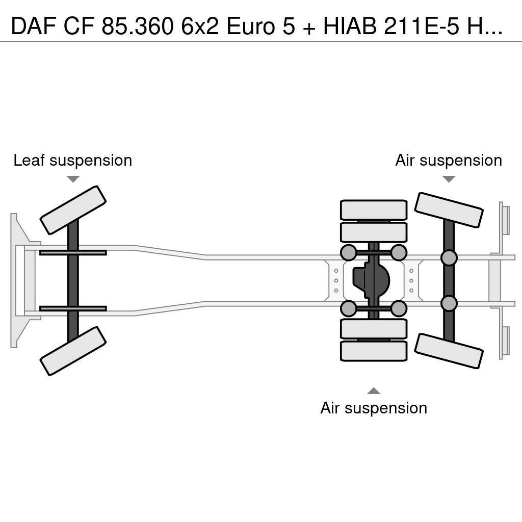 DAF CF 85.360 6x2 Euro 5 + HIAB 211E-5 HIPRO Madelautod