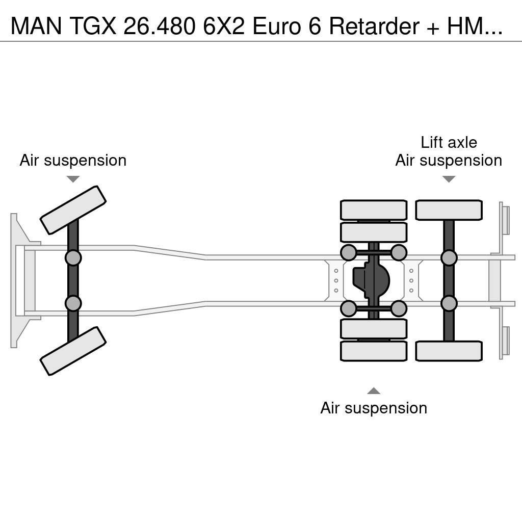 MAN TGX 26.480 6X2 Euro 6 Retarder + HMF 2620-K7 Madelautod