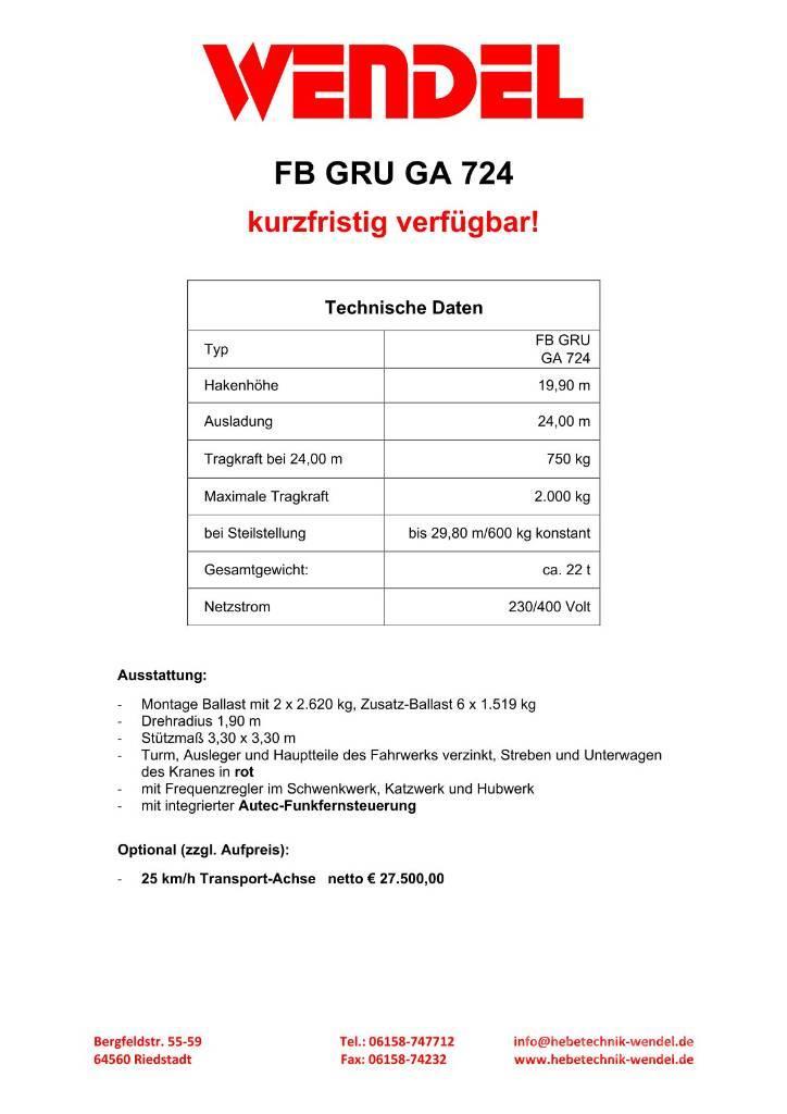FB GRU GA 724 - Turmdrehkran - Baukran - Kran Tornkraanad