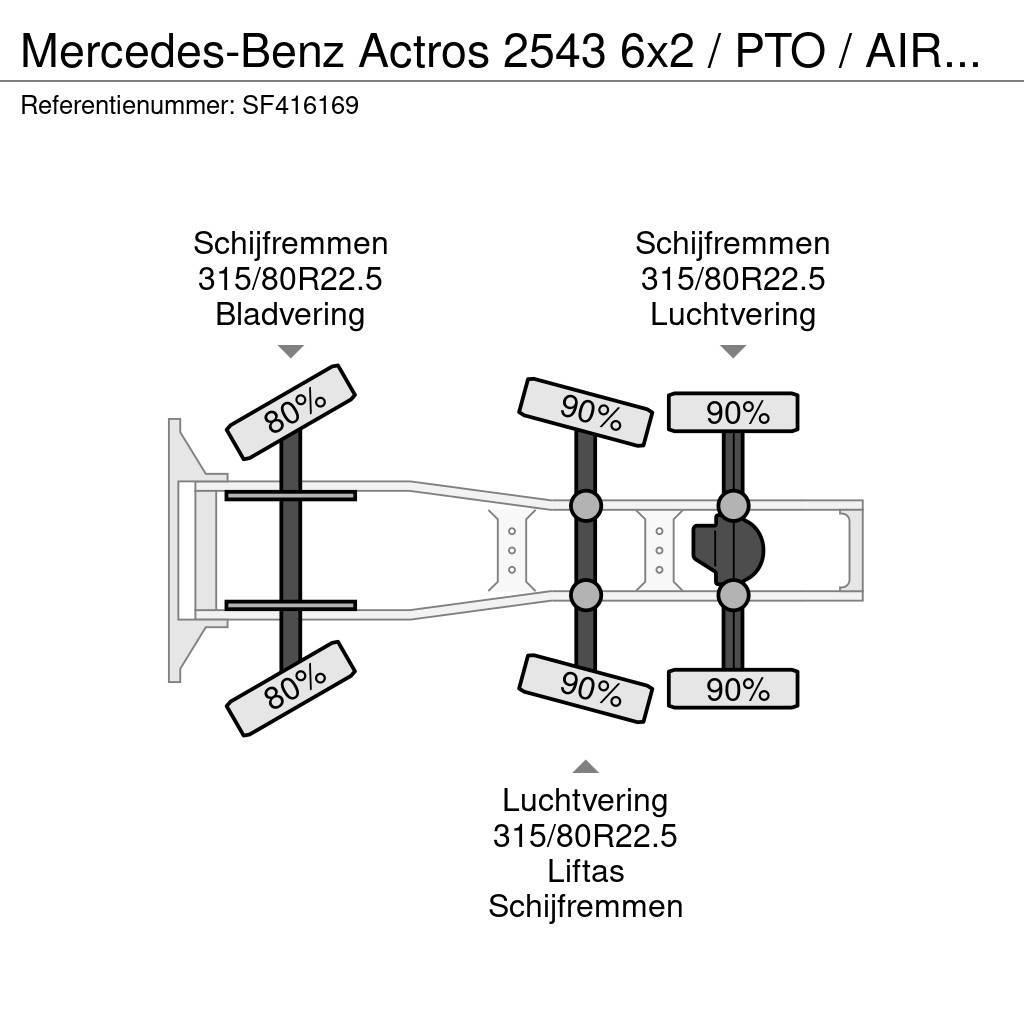 Mercedes-Benz Actros 2543 6x2 / PTO / AIRCO / EURO 6 Sadulveokid