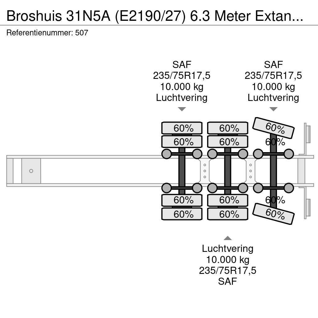 Broshuis 31N5A (E2190/27) 6.3 Meter Extandable Liftaxle! Raskeveo poolhaagised