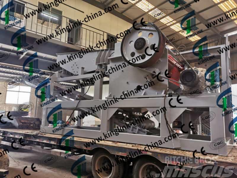 Kinglink PE600X900 Semi Mobile Quarry Jaw Crusher Plant Iseliikuvad purustid