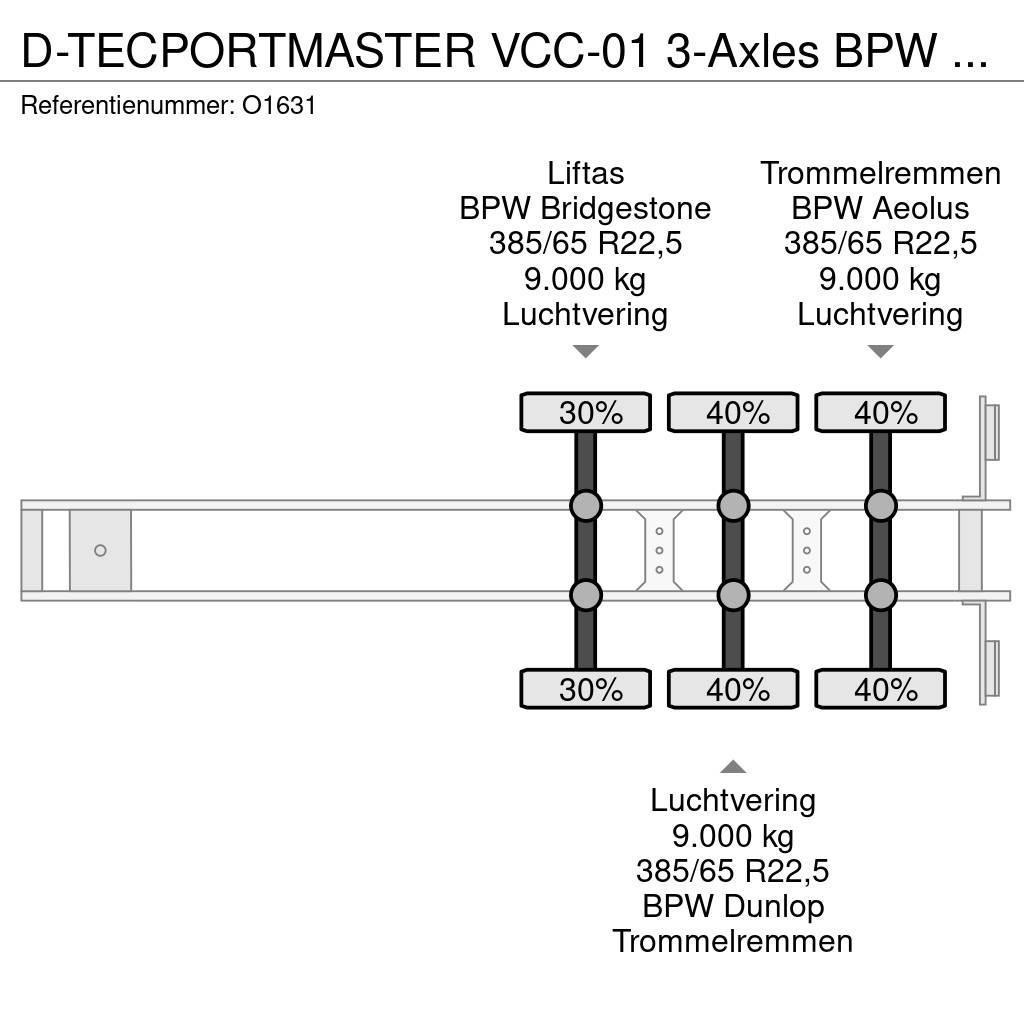 D-tec PORTMASTER VCC-01 3-Axles BPW - Drumbrakes - Lift- Konteinerveo poolhaagised