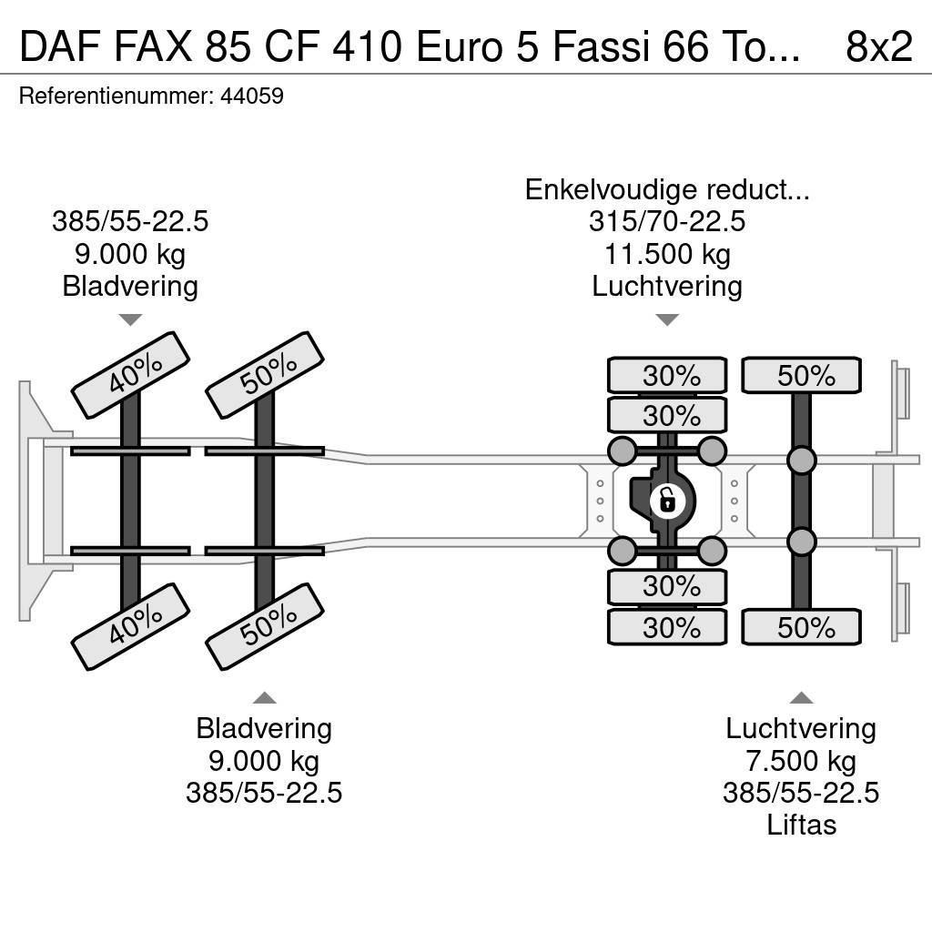 DAF FAX 85 CF 410 Euro 5 Fassi 66 Tonmeter laadkraan Maastikutõstukid
