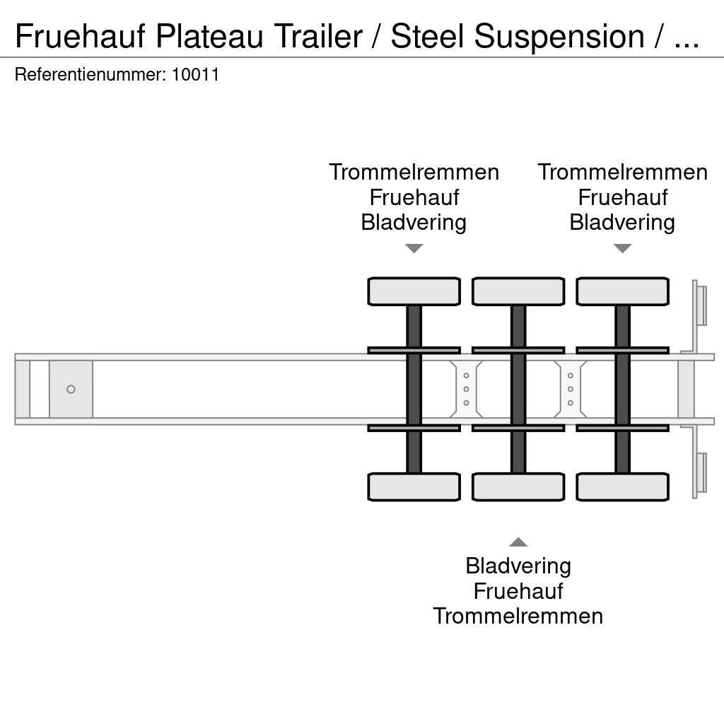 Fruehauf Plateau Trailer / Steel Suspension / Twist-Locks Konteinerveo poolhaagised