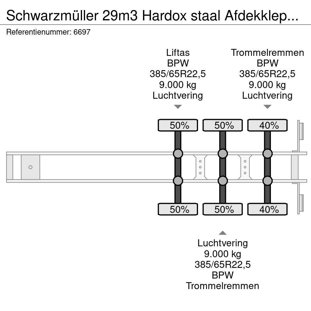 Schwarzmüller 29m3 Hardox staal Afdekkleppen Liftas Kallur-poolhaagised