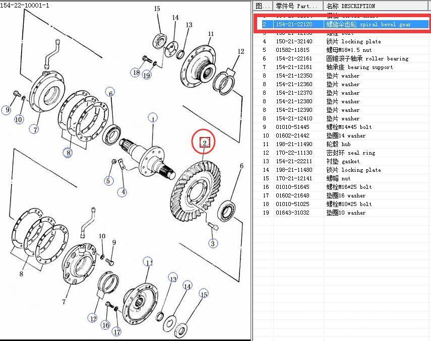 Shantui SD22 gear 154-21-22120 Ülekandemehhanism