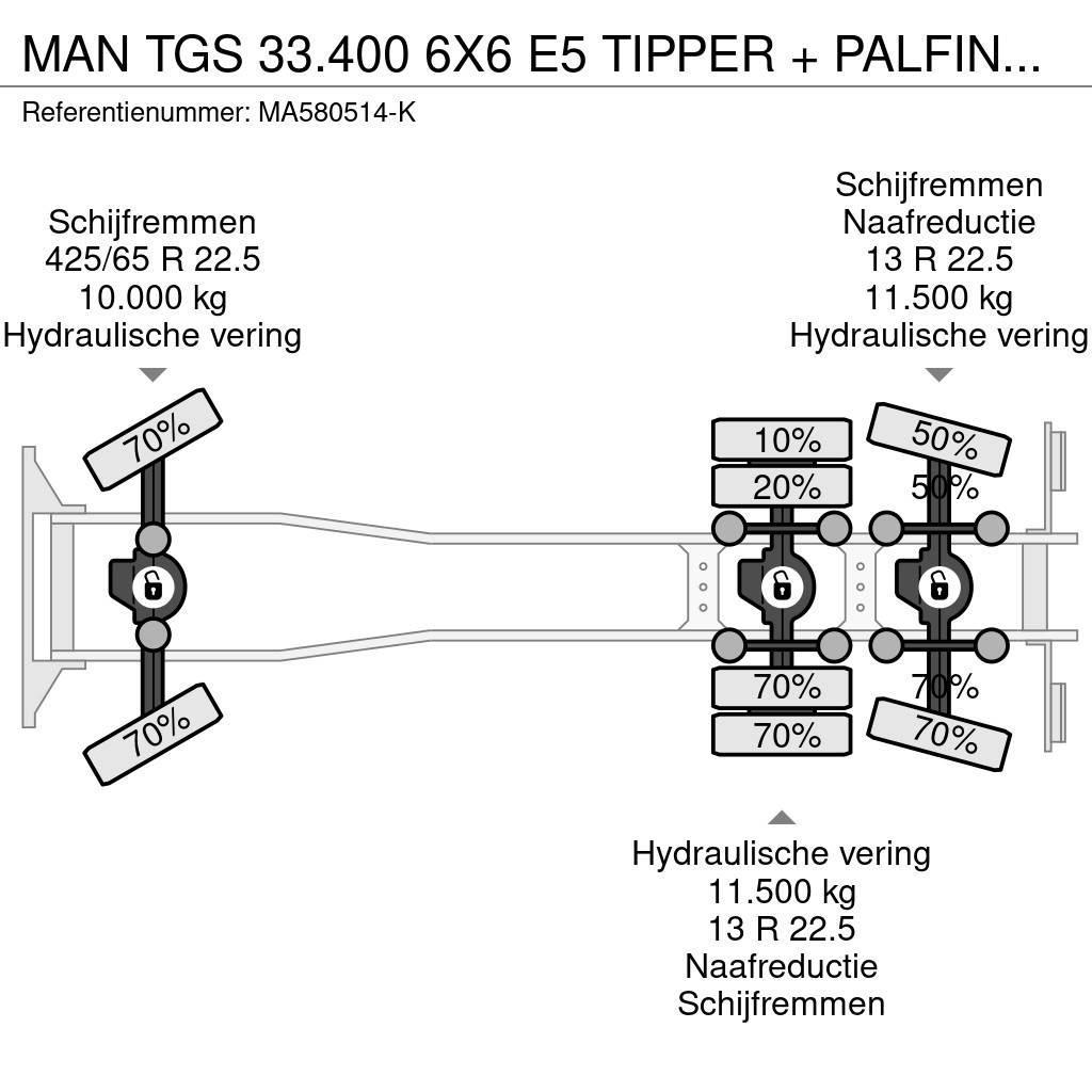 MAN TGS 33.400 6X6 E5 TIPPER + PALFINGER EPSILON Maastikutõstukid