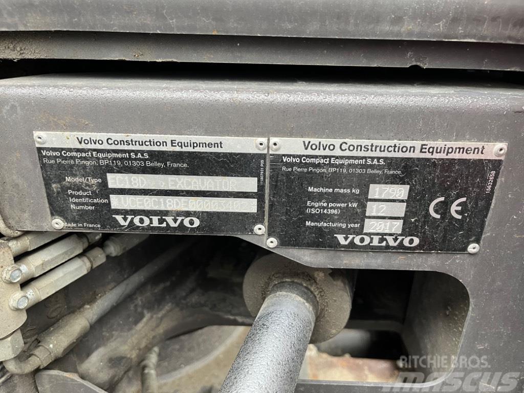 Volvo ECR 18 D Miniekskavaatorid < 7 t