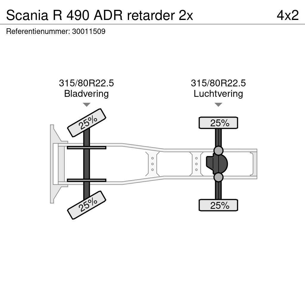Scania R 490 ADR retarder 2x Sadulveokid
