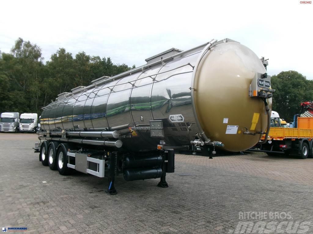 Van Hool Chemical tank inox 33 m3 / 3 comp / ADR 30-03-2024 Tsistern poolhaagised