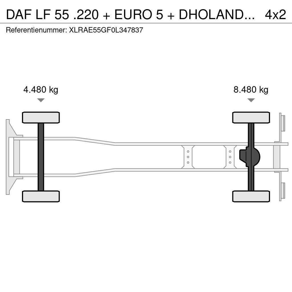 DAF LF 55 .220 + EURO 5 + DHOLANDIA LIFT 12T Raamautod