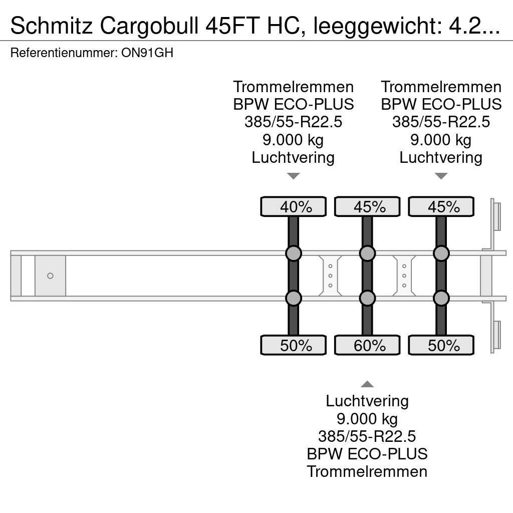 Schmitz Cargobull 45FT HC, leeggewicht: 4.240kg, BPW+trommel, NL-cha Konteinerveo poolhaagised