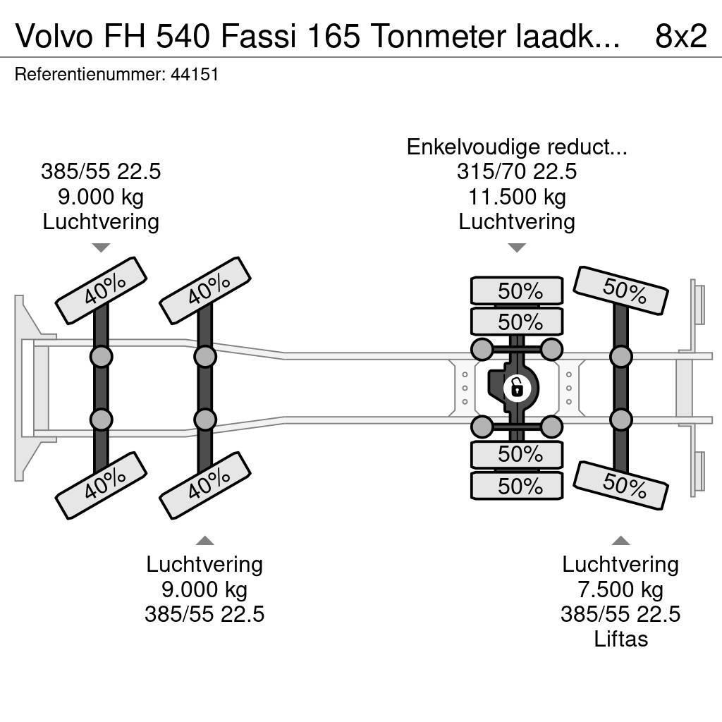 Volvo FH 540 Fassi 165 Tonmeter laadkraan + Fly-Jib Just Maastikutõstukid