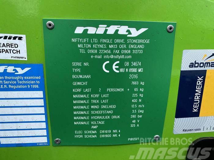 Niftylift HR17N Hybrid, hoogwerker, 17 meter Muud tõstukid ja platvormid